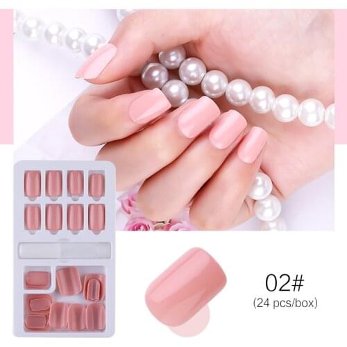 24PCS Fake Nails Reusable Stick Fake Nail Wear Patch On Full Cover False Nail Tips Mirror Red Polishing DIY Manicure Fashion