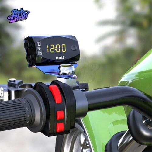 DC 6V-30V 3 In 1 Digital Time Clock Voltage Voltmeter Thermometer LED Display IP67 Waterproof Tester for Car Motorcycle