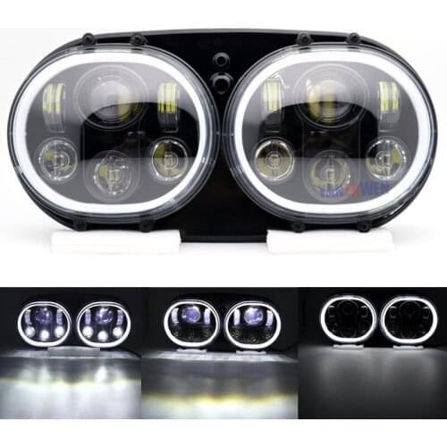 5-3/4 5.75" Dual LED Headlight Motorcycle Projector Headlamp Motorcycle accessories for 2004-2013 Road Glide