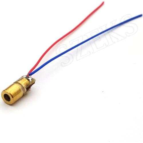 650nm 6mm 3V 5mW Laser Dot Diode Module Red Copper Head 10PCS/lot