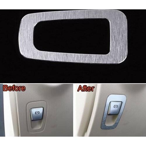 Car Aluminum Decoration Electronic Handbrake Cover Trim Frame Decoration Sticker Fit For Benz C Class C200 2015 Car Styling