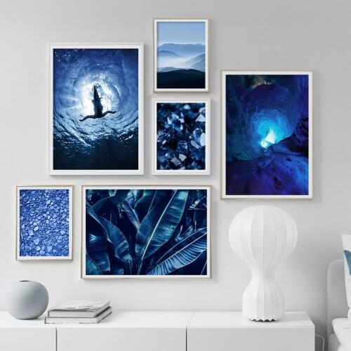 Cave Diamond Banana Leaf Nordic Posters And Prints Wall Art Canvas Painting Landscape Wall Pictures For Living Room Bedroom