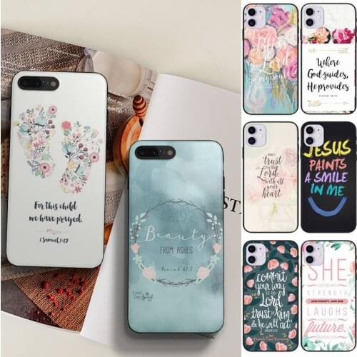 Bible Verse Philippians Jesus Christ Christian Phone Case Shell Cover For Iphone 6 6s 7 8 Plus Xr X Xs 11 12 13 Mini Pro Max