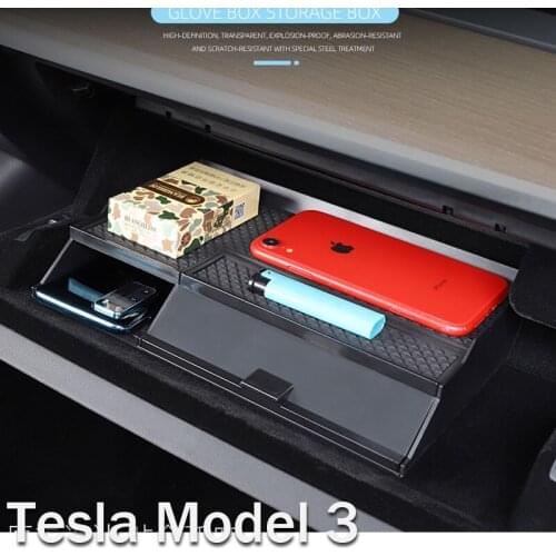 For Tesla Model 3 BlueStar 2017 2018 2019 Car Central Armrest Storage Box Auto Container Case Double Storey Non-Slip