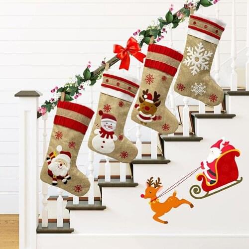 Home Kitchen Christmas Decorations Christmas Socks Gift Bag Christmas Socks Merry Christmas Props Xmas Home Festival Accessories