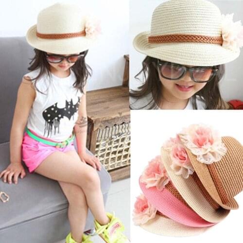 New Summer Girl Sports Caps Beach Sun proof Cap with Two Flowers on Fishing Climbing Hunting Travel Camping Hiking Cap
