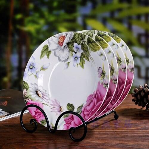 Jingdezhen Ceramics Household Bone China Dish Deep Soup Dumpling Dish Oval Fish Dish Tableware Flat Plate