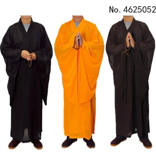 5 Colors Zen Buddhist Robe Lay Monk Meditation Gown Monk Training Uniform Suit Lay Buddhist Clothes Set