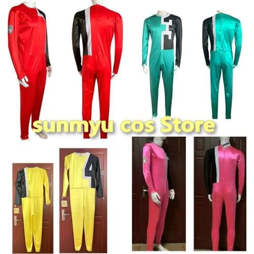 Tokusou Sentai Dekaranger Deka red yellow green pink bodysuits Cosplay Costume,Custom Size Halloween