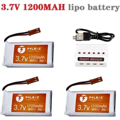 3.7V 1200mah lipo Battery with charger for HQ859B HQ898B H11D H11C T64 T04 T05 F28 F29 T56 T57 Drone 903052 battery