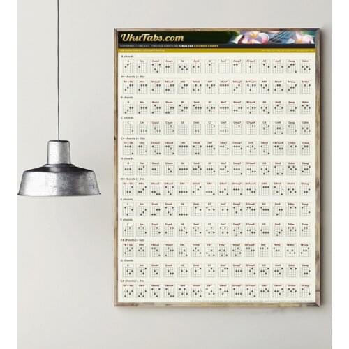 MT2213 Ukulele Chords Ukulele Cords Acordes Piano Soprano Poster Painting Art Poster Print Canvas Home Decor Picture Wall Print