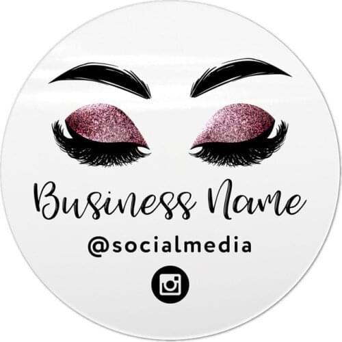 Eyelash extension label design logo sticker, Lashes custom logo sticker, Personalize Social Media Stickers