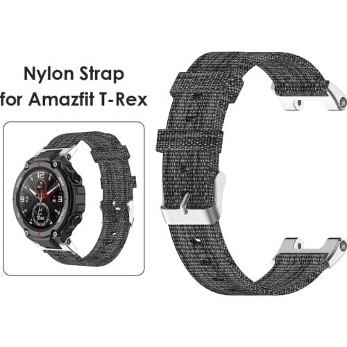 Watch Band Exterior Decoration Parts for Huami Amazfit T-Rex A1918 Nylon Canvas Wrist Strap Replacement Watch Band