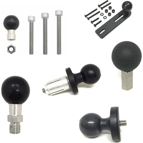 Jadkinsta M8 M10 Fork Stem Pump Motorcycle Handlebar Top Clamp Base with 1 inch Ball Mount for Gopro Action Camera