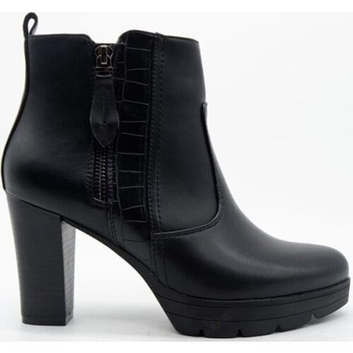 New arrived Comfortable ankle basic footwear womens shoes with hoof heels with side zipper Fashionable Middle heel classic