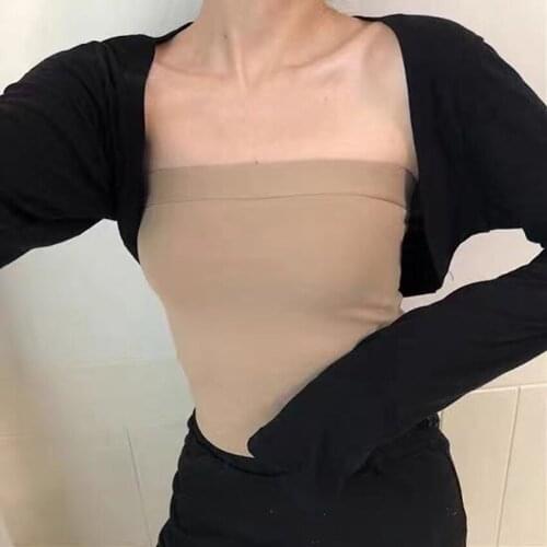 Autumn Thin Knitted Cardigans Crop Top Women Long Sleeve Knit Cardigan Sweater Coat Poncho Korean Clothes Sunscreen Knitwear