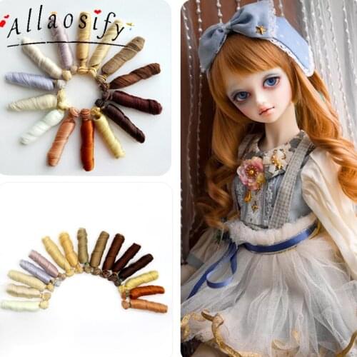Allaosify Long Curly Heat Resistant Synthesis Color Mixing 15*100cm and 30*100cm DIY BJD Doll Wigs