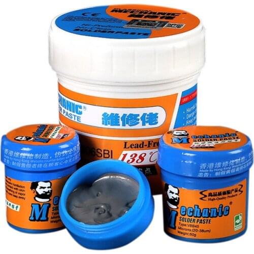 MECHANIC Lead Free BGA Solder Paste Melting Point 138/217 Degrees Welding Paste Flux CPU BGA Soldering Rosin Solder Paste Flux