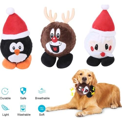 Plush Pets Dog Toy New Year Series Set Cute Dolls Bite Toy Funny Pet Chewing Toys For Dog Pupy Cat Washable Dog Play Supplies