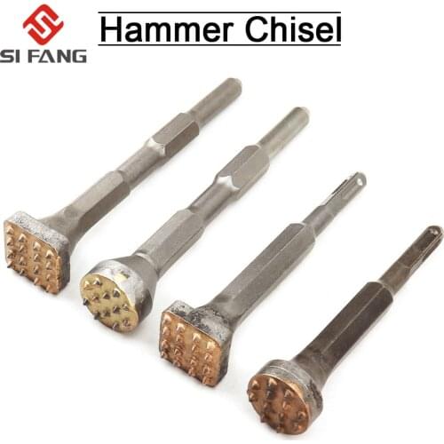 Professional Alloy Point Groove Gouge Flat Round Chisel Electric Hammer Drill Bit Stone Slab/Bridge/Wall/Cement Chisel 1-4Pcs