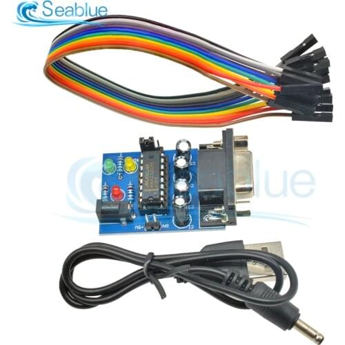 RS232 to TTL Converter Module COM DB9 Serial Board MAX232 MAX232CPE Transfer Chip ATMEGA16 LED Light Power RXD TXD For Arduino