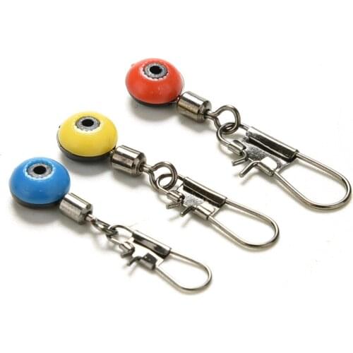20 Pcs/lot Fishing Line Swivels Connector to Hook Shank Clip Interlock Snap Connector Sea Fishing Lure Beans Belt