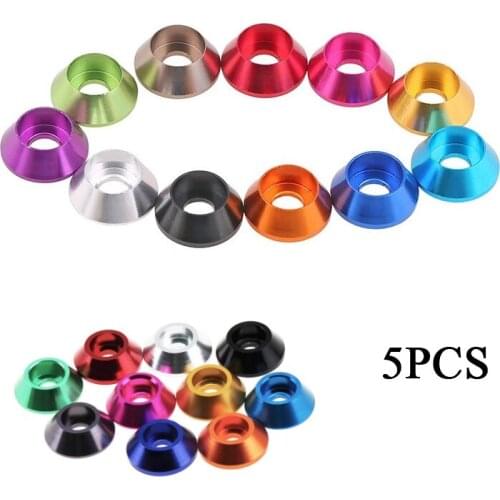 5 pcs/bag M3 M4 Aluminum Alloy Washers for Cylinder Cup Head Hex socket head screw Gasket Aluminum Cone Washer Anodized