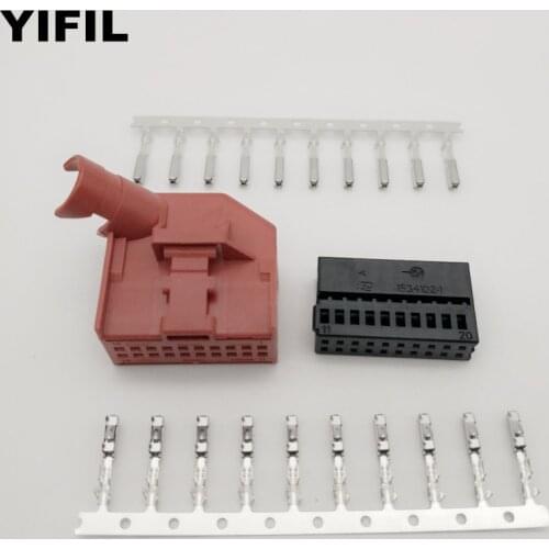 2/4/10pcs/lot TE 20 Pin/Way Gateway Canbus Plug Connector Socket With Terminal For VW Volkswagen 1534095-1 1534102-1