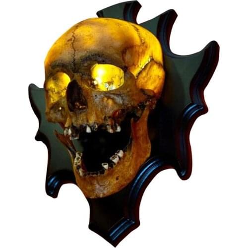 Retro Skeleton Light Halloween Haunted House Home Decorations Resin Skeleton Wall Lamp For Weird Theme Lovers Party Supplies