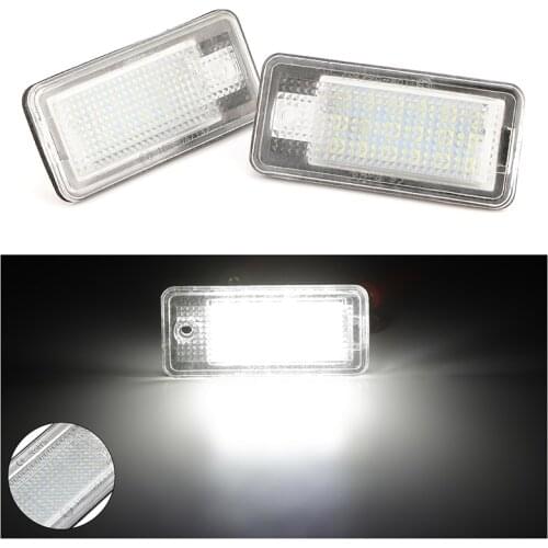 New License Plate Light For Audi A3 S3 A4 S4 B6 A6 S6 A8 S8 Q7 LED Light For Car License Number Plate Light Lamp 2Pcs Car Lights