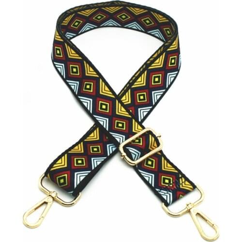 Handbags Strap Canvas Woven Stripe Design Silver Buckle Bag Straps Colorful Shoulder Strap Belt Replacement Accessories KZ151356