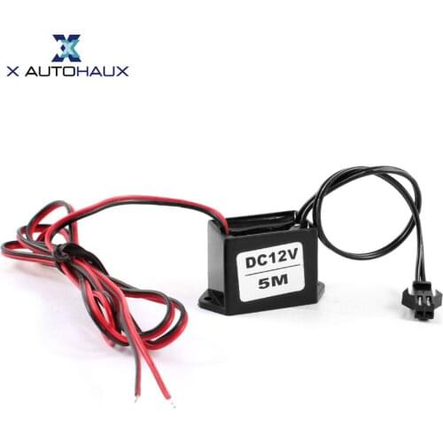 X AUTOHAUX Red Black Cable DC 12V EL Wire Neon Glow Strip Light Driver Unit Inverter internal