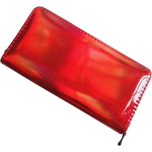 HUBOONE Laser Wallet Women Purse Card Holder Female Long Clutch 2019 New Women Holographic Wallets Portfel Phone Pocket Carteira