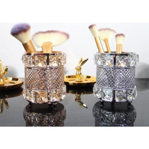 Rhinestone Makeup Holder Beauty Makeup Storage Organizer Desktop Decorative Ornaments