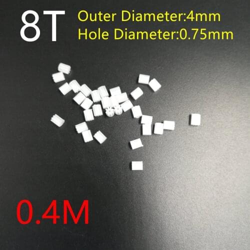 10PCS X 80.8A Plastic Gear 0.4 Modulus 0.4M T=8 Aperture 0.8mm 0.75mm Model Accessories 8T Metal Diameter 4MM 8 Teeth 10PCS/LOT