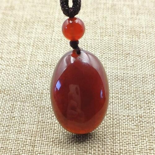 100% Natural Garnet Orange Red Crystal Oval Pendant 23x16x8mm Women Men Fashion Jewelry Necklace AAAAA