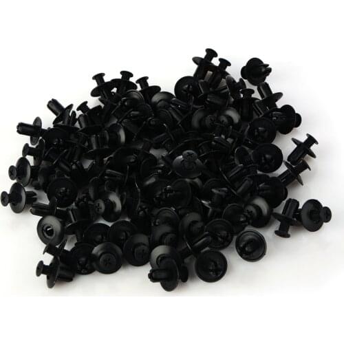 100pcs 8mm Barbs Rivet Auto Fasteners For Cars Hole Door Rivet Plastic Clip Fasteners Black Cars Lined Cover