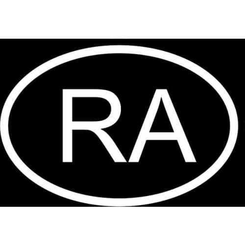 13.1CM*9.4CM RA ARGENTINA COUNTRY CODE OVAL VINYL DECAL CAR STICKER Black Silver C10-01276
