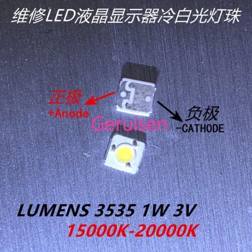200PCS LUMENS LED 3535 3537 light-emitting Light Beads High Power 1W 3V Cool white LED LCD TV Backlight Application NEW 3D