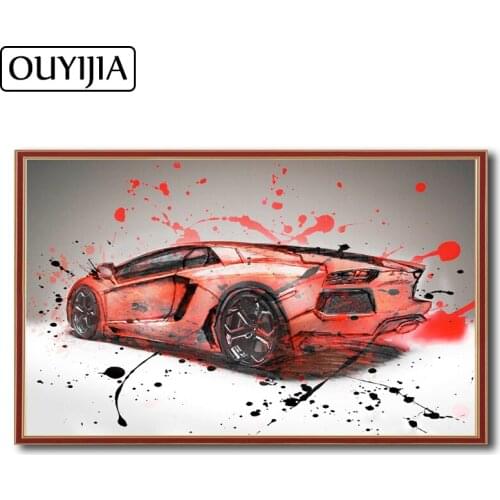 OUYIJIA 5D DIY Retro Car Diamond Painting Embroidery Diamond Cross Stitch Rhinestone Mosaic Sports Car Cartoon Decoration Oil