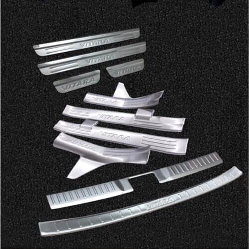 Car styling stainless steel Rear Bumper Car door cover inside and outside door sill plate For Suzuki Vitara 2015 -2018