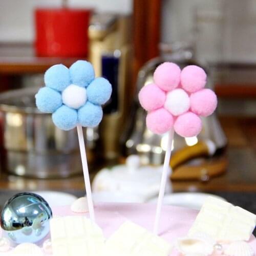 Flower Cake Topper Cloud Cake Flags Birthday Kids Favors Cake Decor Party Cupcake Topper Wedding Dessert Table Decor