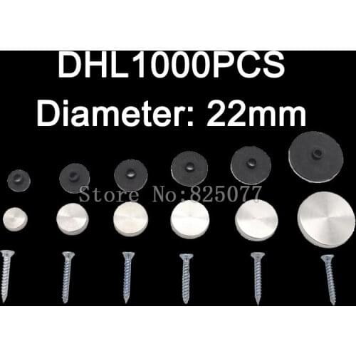 DHL 1000PCS Wholesale decorative screw cover 22mm brushed stainless steel screw covers KF1037