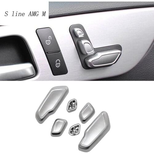 Car Styling Seat Adjust Buttons replace Decoration Covers Stickers Trim for Mercedes Benz C E Class W204 W212 Auto Accessories
