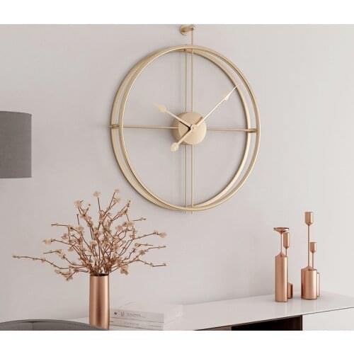 Wrought Lron Wall Clock Home Decoration Office Large Wall Clocks Mounted Mute Watch European Modern Design Hanging Watches