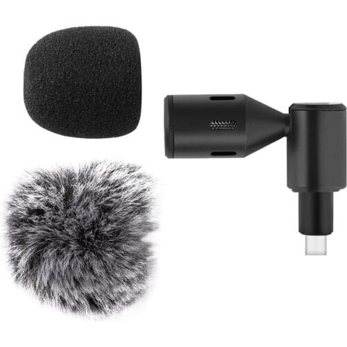 USB-C Phone Microphone Mini Plug Play Mic for Samsung Huawei USB-C Devices Smartphone Broadcast Podcast Sports Video Recording