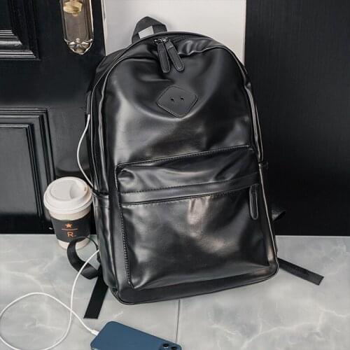 Womens Leather Backpack Fashion Backpack Headphone plug School Bags for Teenage Girls Bagpack Cute Female Backpacks mochila sac