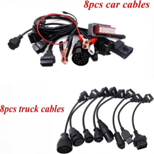 2021 Newest Full Set 8pcs Car Cables + 8pcs Truck Cables select for VD DS150E CDP Pro Plus Cable for Delphis VD TCS