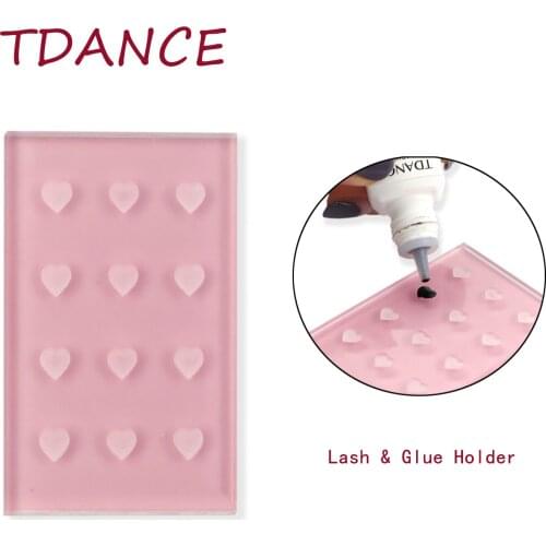 TDANCE Eyelash Extension Easy Fan Lashes Pads Pallet Reusable Washable Lash & Glue Holder Jade Stone Makeup Tools