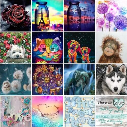 5D diamond painting landscape picture cross stitch round jewelry embroidery kit animal mosaic home decoration exquisite gift